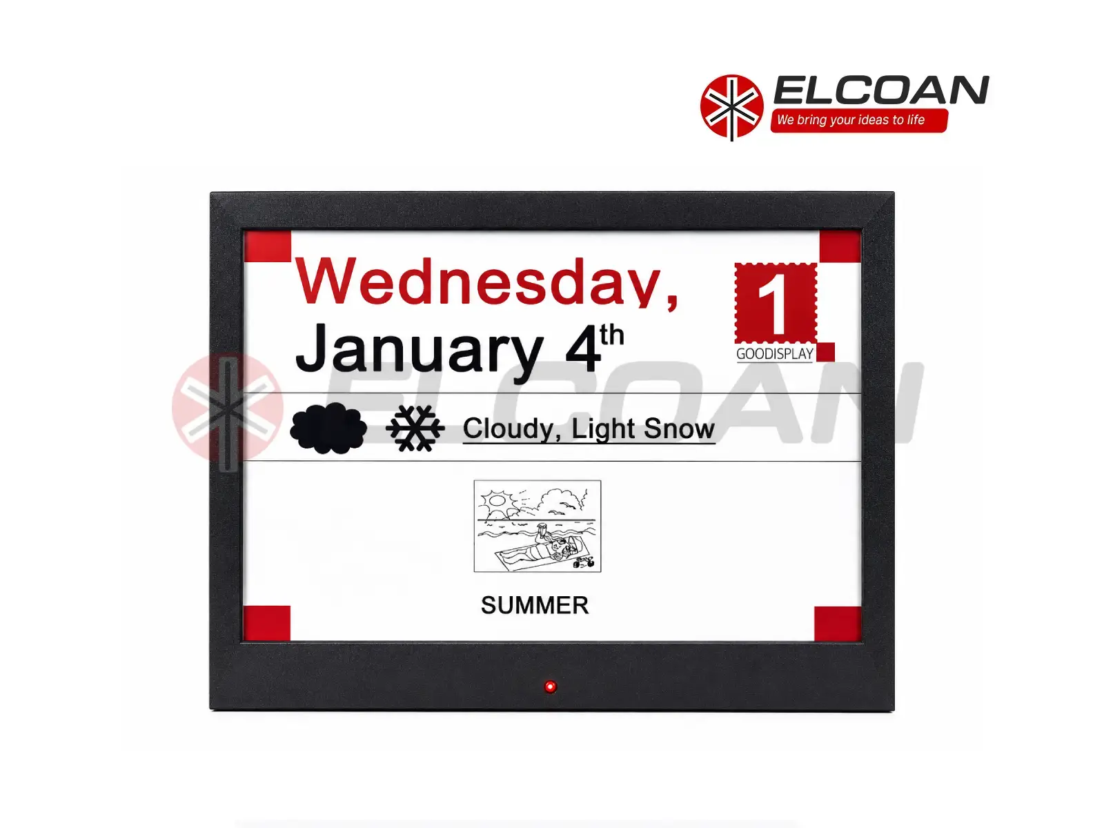 Smart 3-Color E-Ink Desktop Calendar & Reminder Product Design